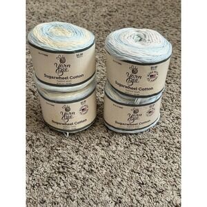 Yarn Bee Sugarwheel Cotton Harbor Wish Lot of 4 100% Cotton Yarn